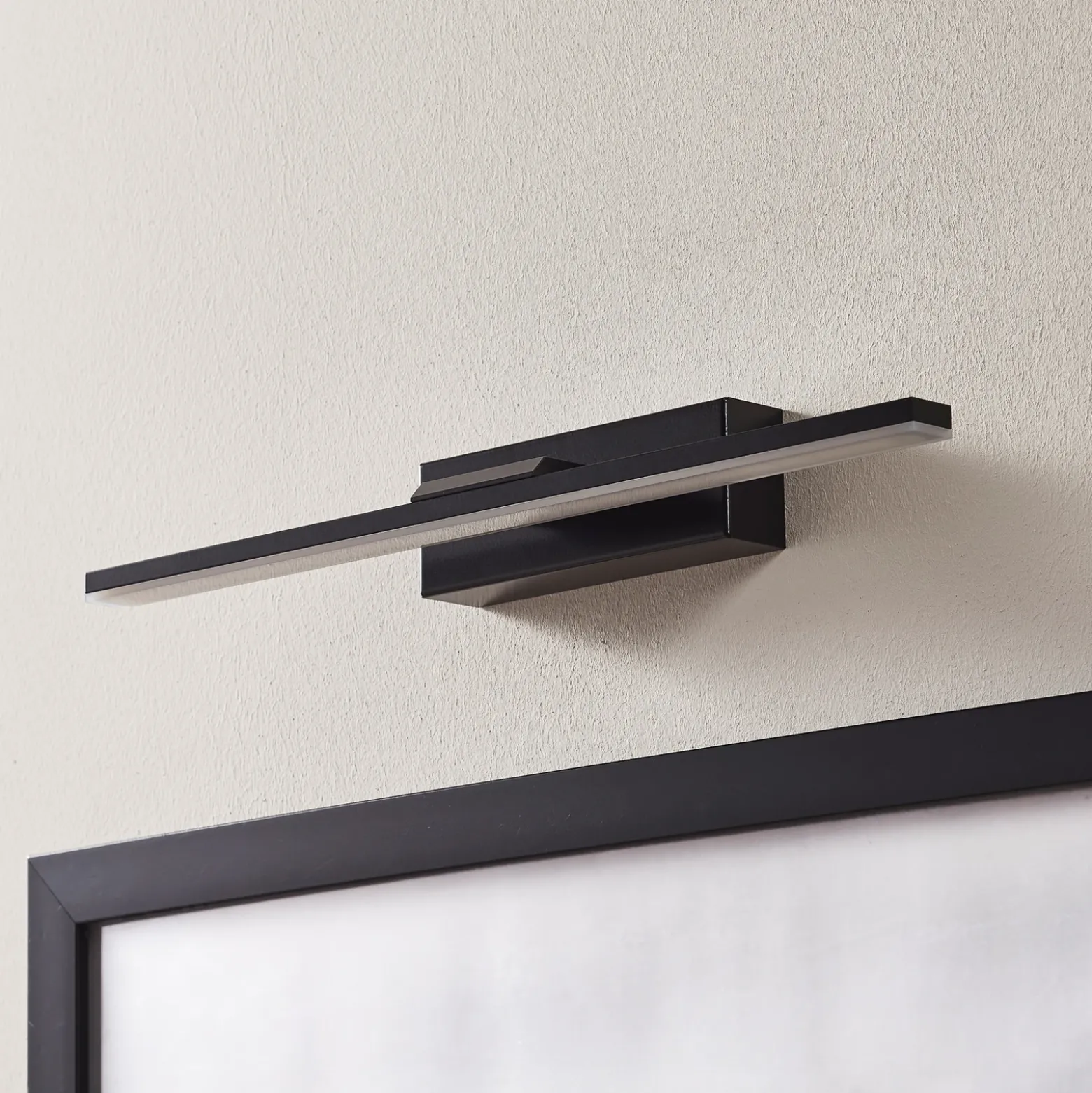 Aplique de pared LED Miroir 40 cm negro 3000K