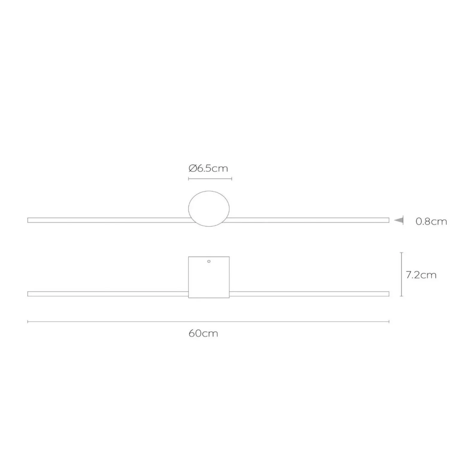 Aplique de pared LED Mizar, 60 cm, negro, IP44