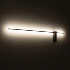 Aplique de pared LED Motive L, 120 cm de ancho, negro, metal