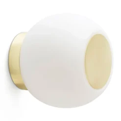 Aplique de pared LED Moy en dorado con pantalla de cristal