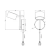 Aplique de pared LED OSRAM Decor Kyoto, negro, atenuable, con enchufe