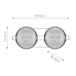 Aplique de pared LED PALMAS dorada/gris humo Ancho 39 cm 2 luces IP44