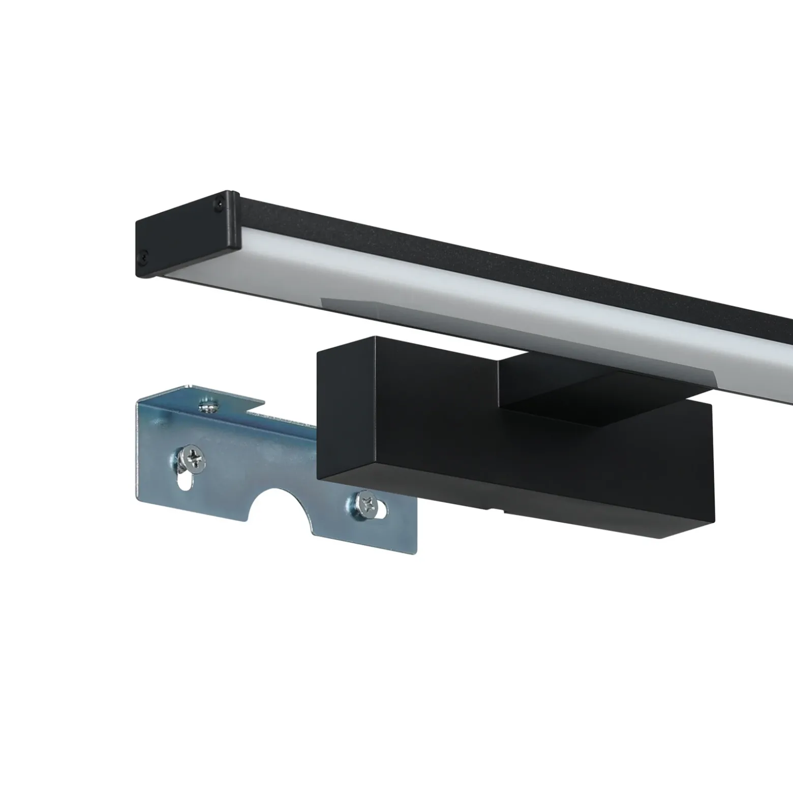 Aplique de pared LED Pandella 1, longitud 40 cm, negro, aluminio