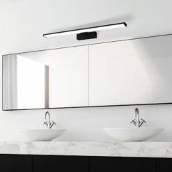 Aplique de pared LED Pandella 1, longitud 60 cm, negro, aluminio