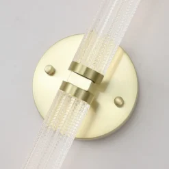 Aplique de pared LED para baño Aberdeen, altura 34 cm, color latón, 2 luces.