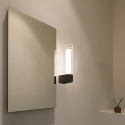 Aplique de pared LED para baño SLV Lygant, modelo individual, negro, aluminio