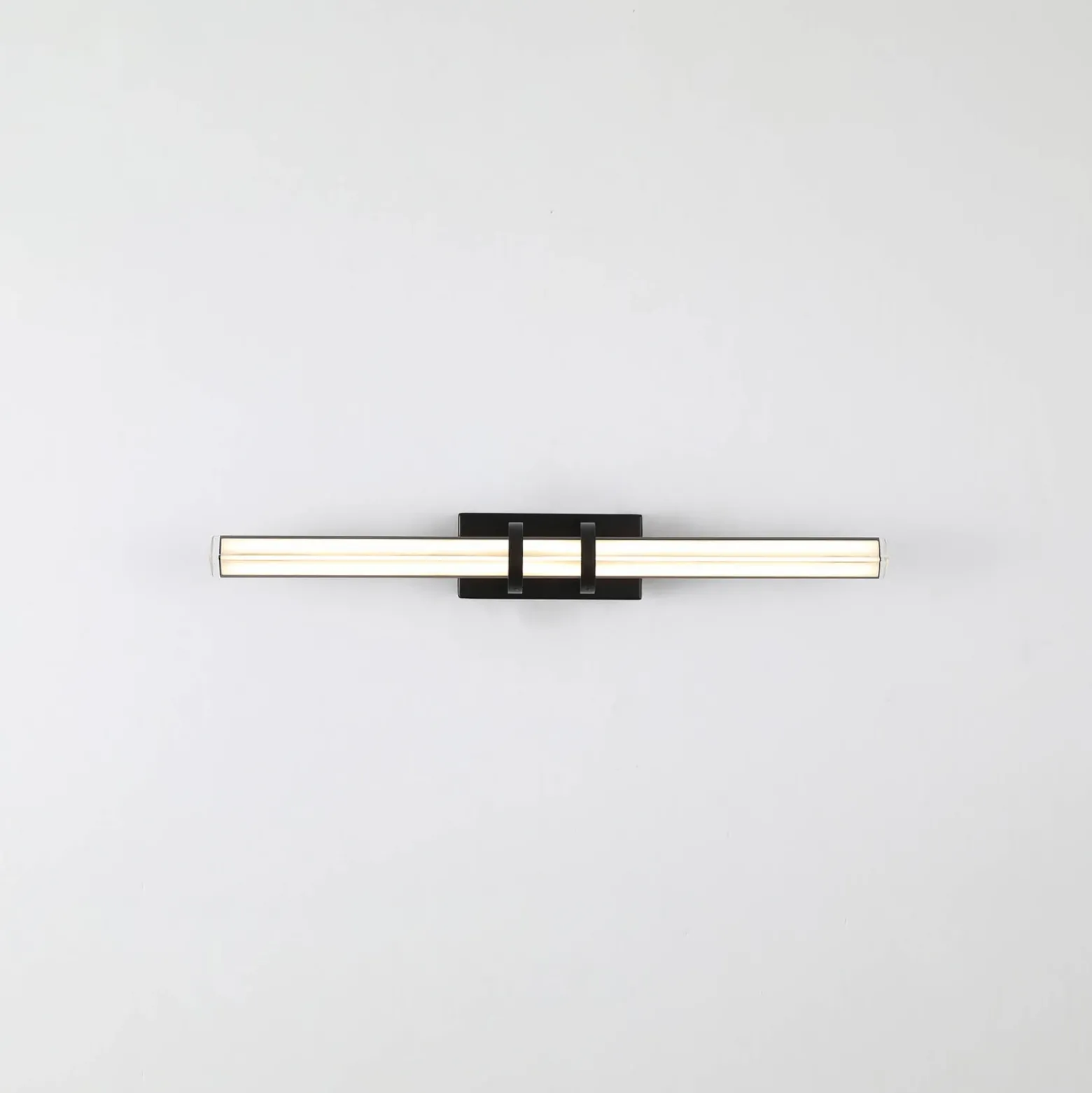 Aplique de pared LED Parma, negro, acero, cristal, IP44