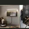 Aplique de pared LED Paulmann Jarina negra, 35 cm, bandeja, puerto USB