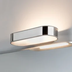 Aplique de pared LED Paulmann Agena, cromado, 31 cm, IP44, atenuable