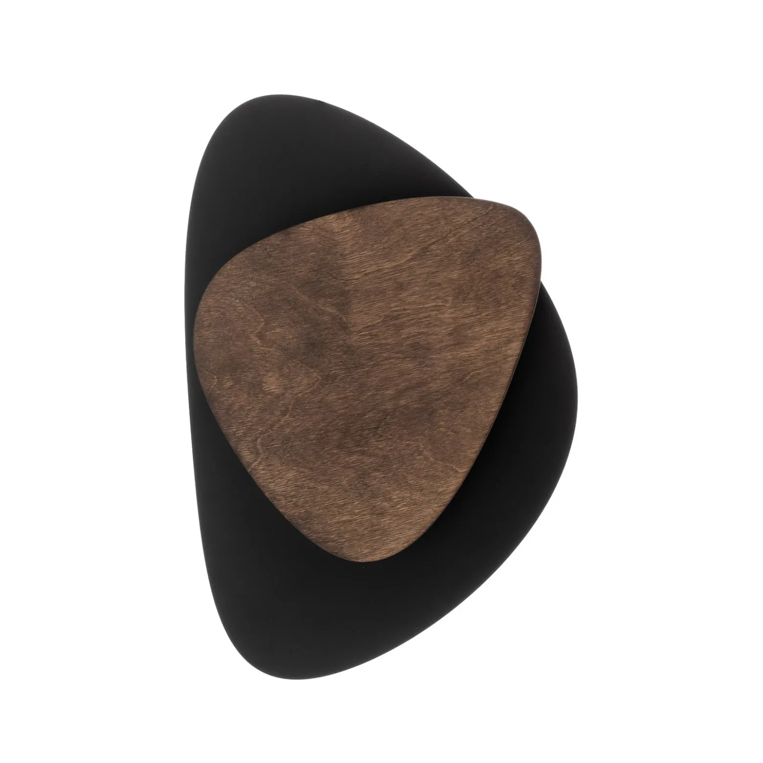 Aplique de pared LED Pedra, negro/wengué, acero, madera, 3.000 K