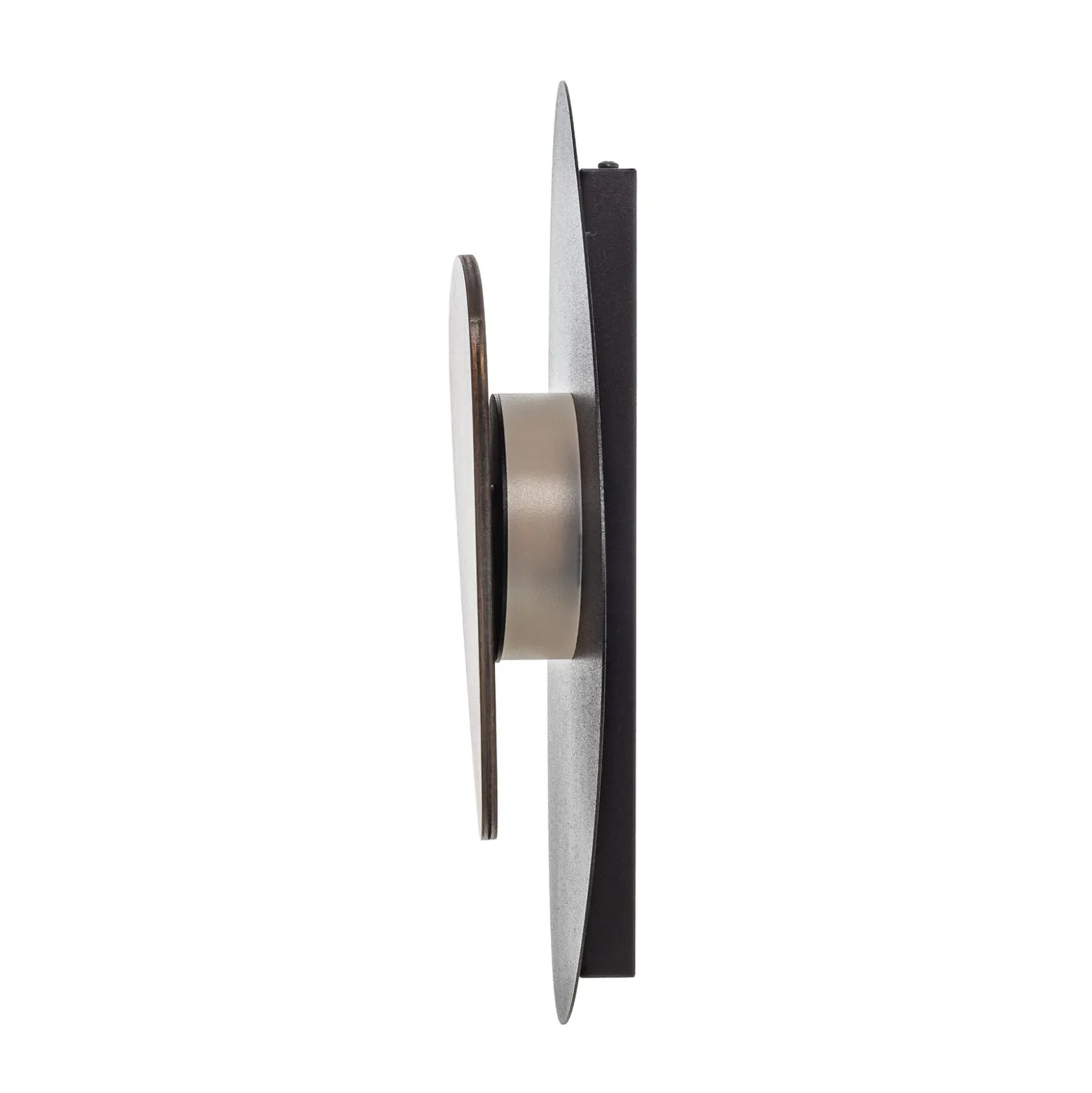 Aplique de pared LED Pedra, negro/wengué, acero, madera, 3.000 K