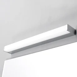 Aplique de pared LED Philippa de Lindby, angular, 59 cm, cromado, IP44