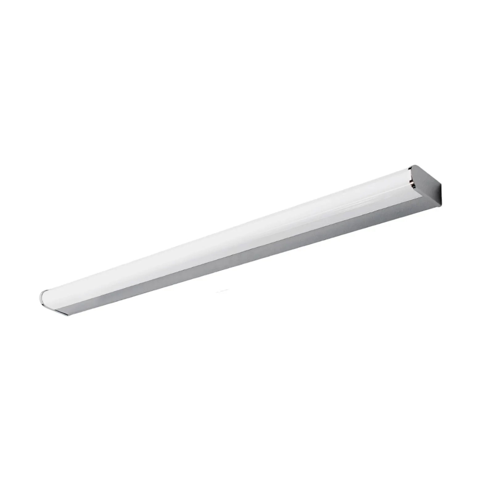 Aplique de pared LED Philippa de Lindby, redondeado, 88 cm, cromado, IP44