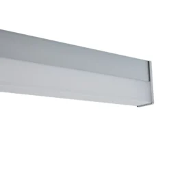 Aplique de pared LED Philippa de Lindby, angular, 89 cm, color aluminio, IP44