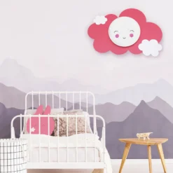 Aplique de pared LED Picture Cloud Starlight Smile, rosa