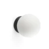 Aplique de pared LED Ping, negro/opal, cristal, aluminio, Ø 10 cm