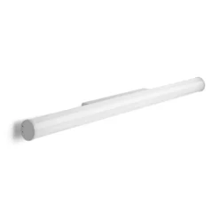 Aplique de pared LED Pirgos, 100 cm de ancho, blanco, plástico