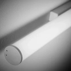 Aplique de pared LED Pirgos, 100 cm de ancho, blanco, plástico
