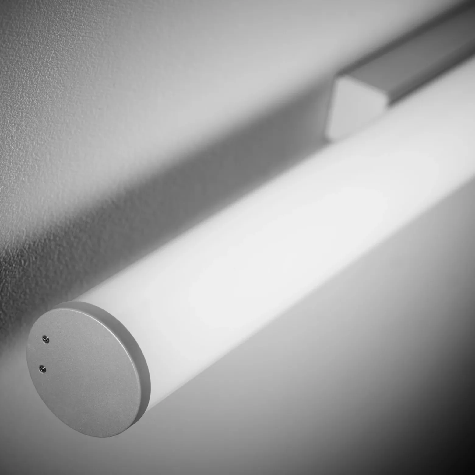 Aplique de pared LED Pirgos, 100 cm de ancho, blanco, plástico