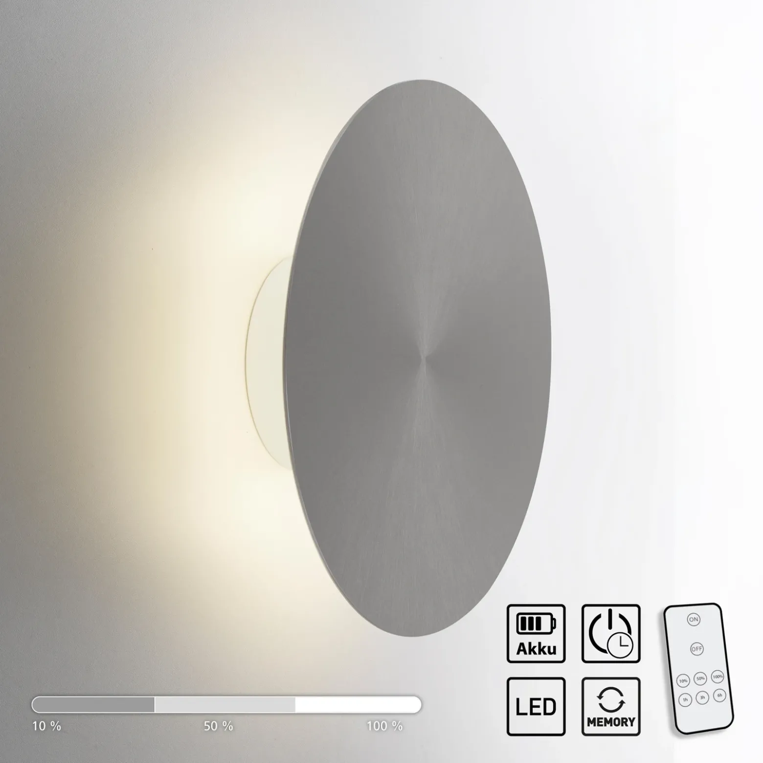 Aplique de pared LED Puntua Ø 25 cm gris