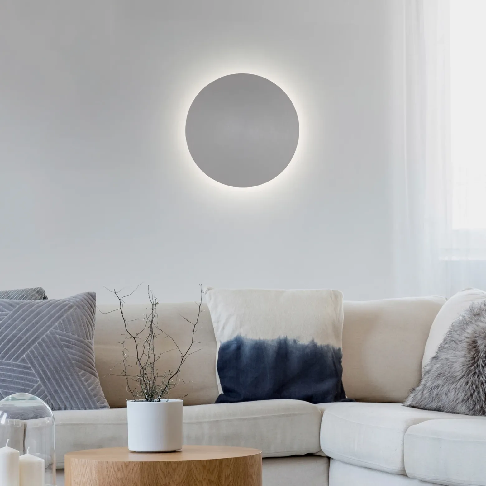 Aplique de pared LED Puntua Ø 25 cm gris