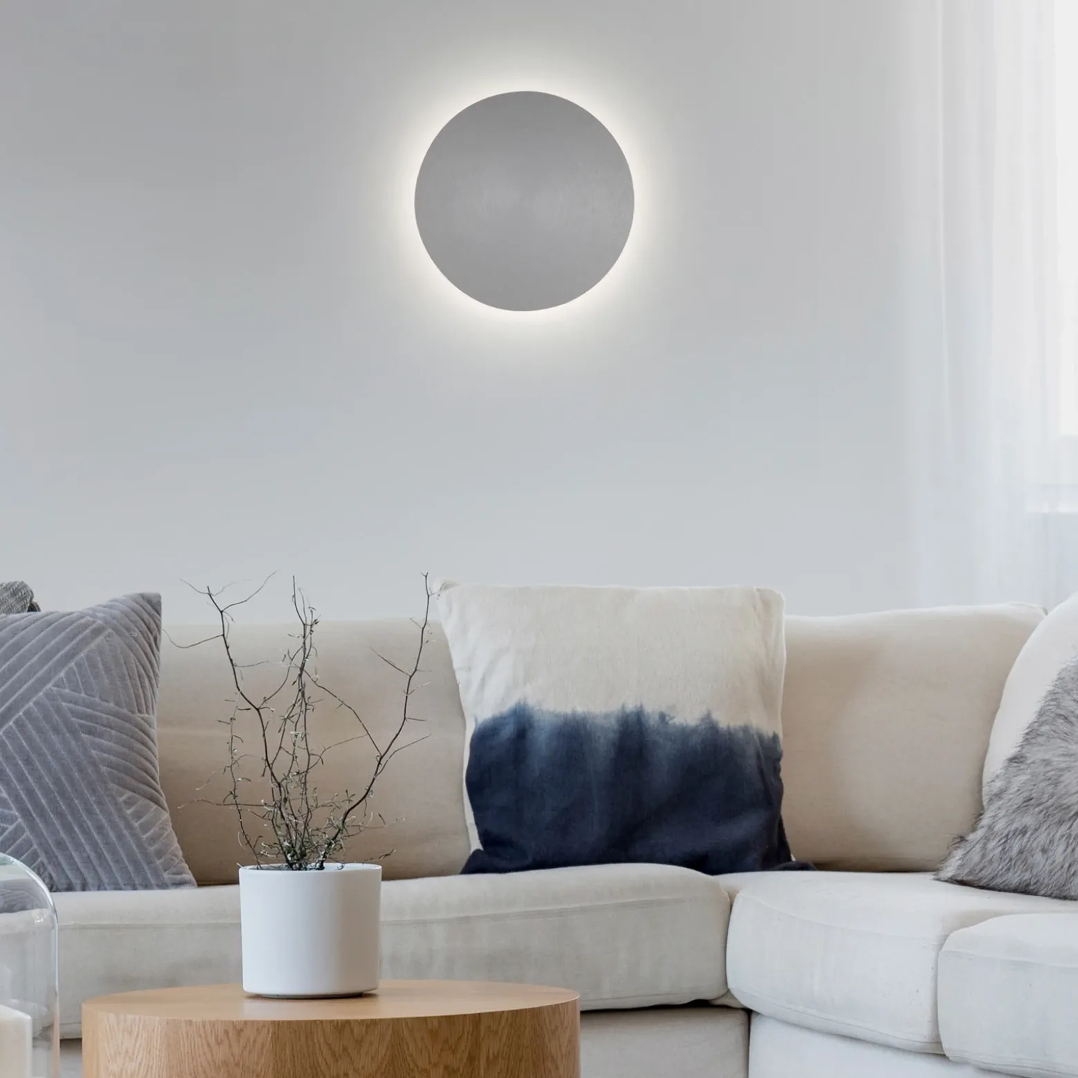 Aplique de pared LED Puntua Ø 18 cm gris