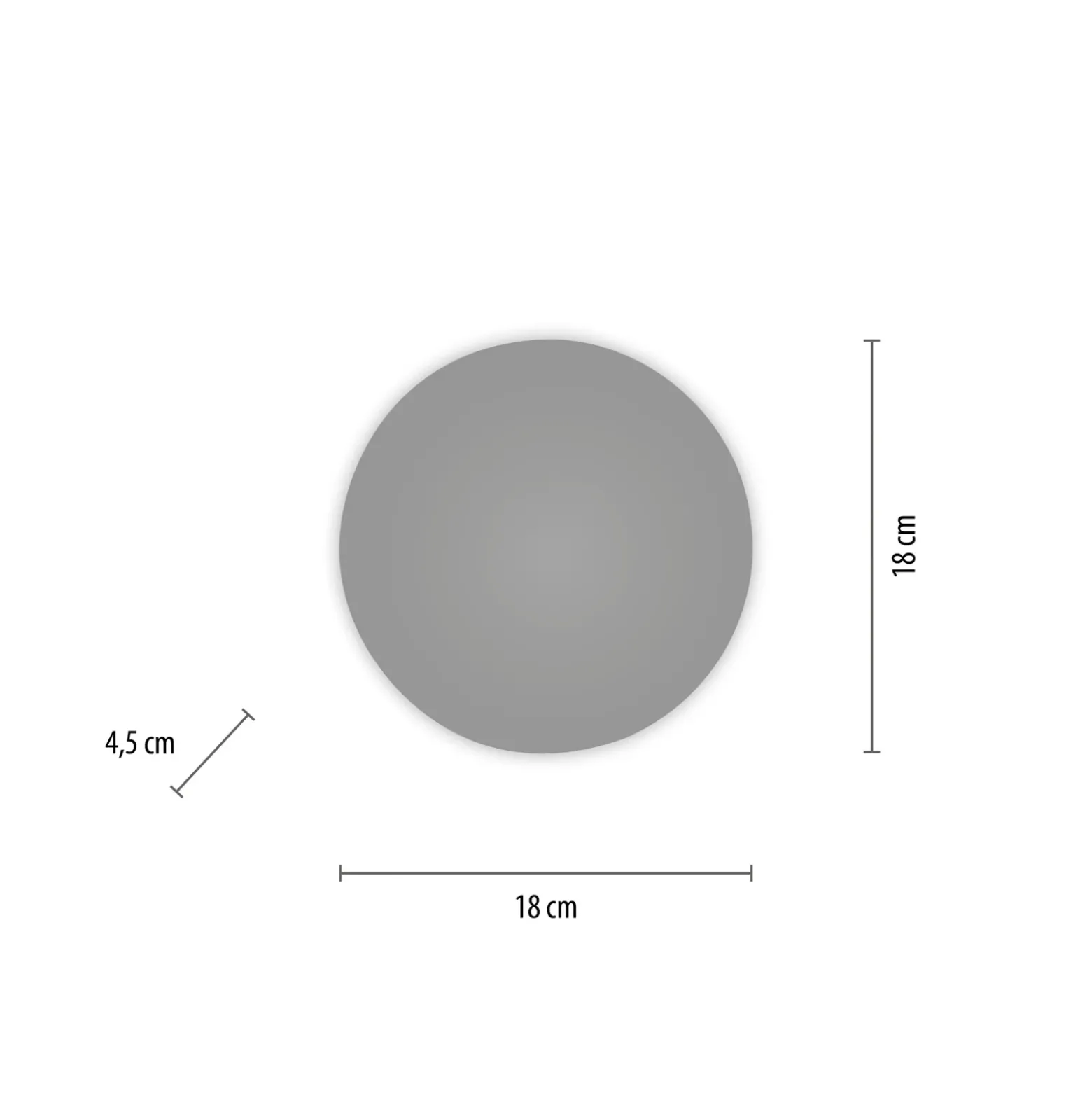 Aplique de pared LED Puntua Ø 18 cm gris