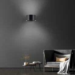 Aplique de pared LED PURE Clipse, gris, aluminio, Ø 15 cm