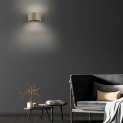 Aplique de pared LED PURE Clipse, color bronce, aluminio Ø 15 cm