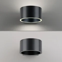 Aplique de pared LED PURE Clipse, gris, aluminio, Ø 15 cm