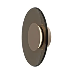 Aplique de pared LED PURE Moon, bronce, Ø 32 cm, cristal/aluminio