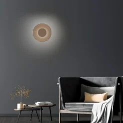 Aplique de pared LED PURE Moon, bronce, Ø 32 cm, cristal/aluminio