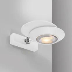 Aplique de pared LED PURE Oculis, blanco, 30 cm, hierro/cristal, 2 luces