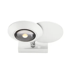Aplique de pared LED PURE Oculis, blanco, 30 cm, hierro/cristal, 2 luces