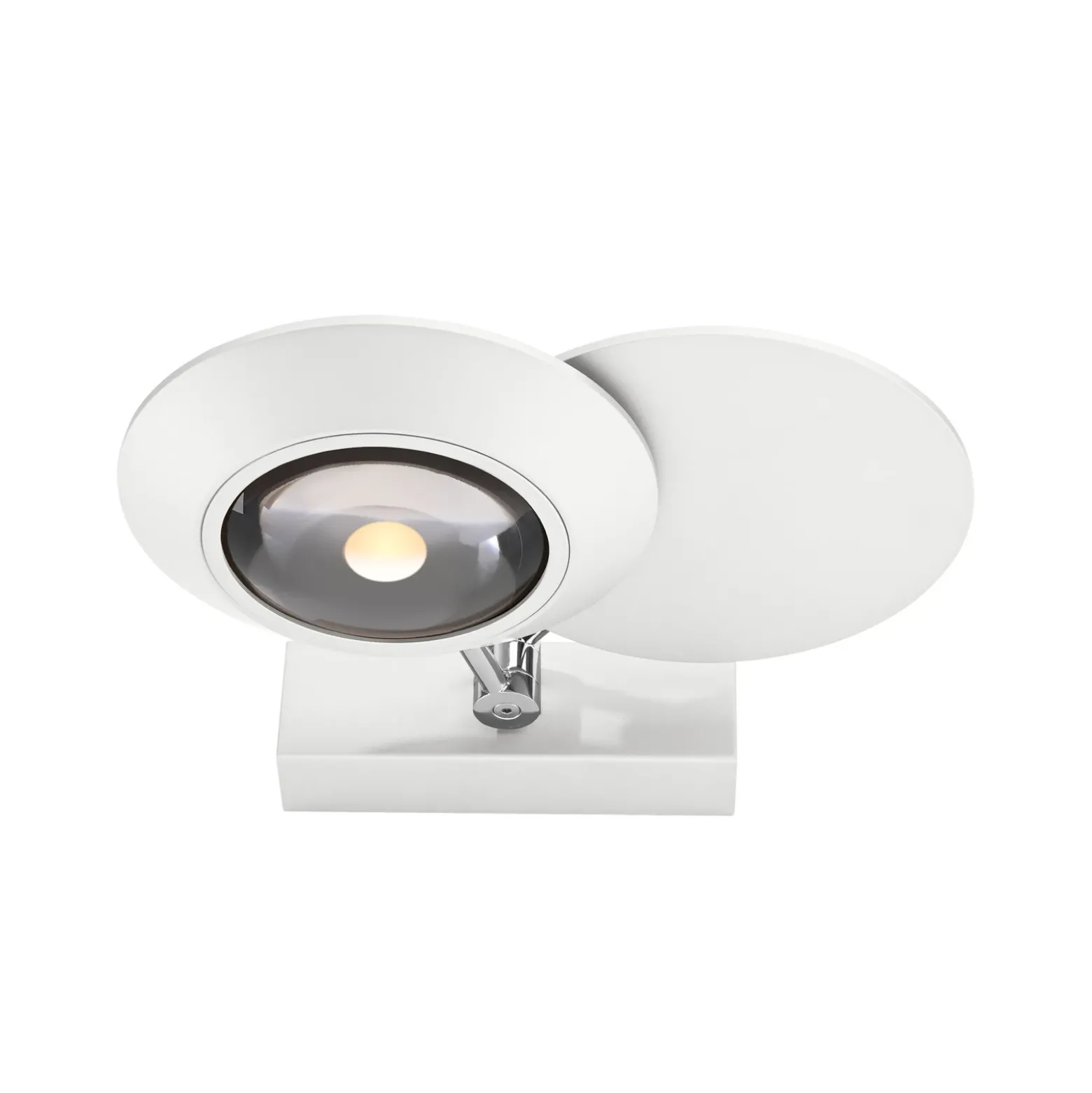 Aplique de pared LED PURE Oculis, blanco, 30 cm, hierro/cristal, 2 luces