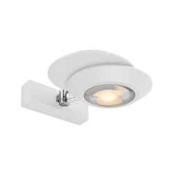 Aplique de pared LED PURE Oculis, blanco, 30 cm, hierro/cristal, 2 luces