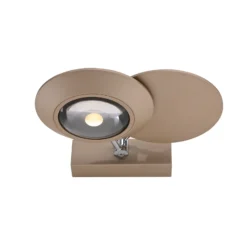 Aplique de pared LED PURE Oculis, color bronce, 30 cm, hierro, 2 luces