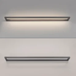 Aplique de pared LED PURE Puro, gris, 100 cm de ancho, aluminio, atenuador de