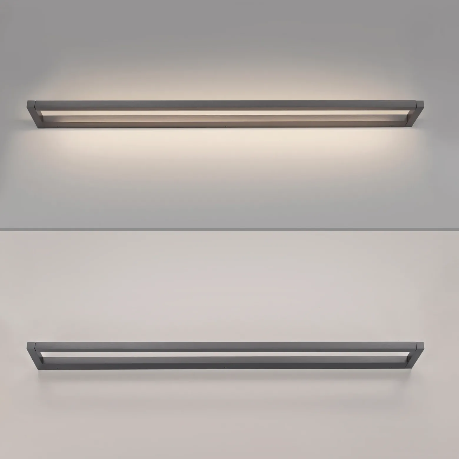 Aplique de pared LED PURE Puro, gris, 100 cm de ancho, aluminio, atenuador de
