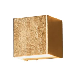 Aplique de pared LED Quentin de Lindby, 9 cm de ancho, color dorado, metal