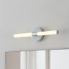 Aplique de pared LED Ramola, color cromado, ancho 45 cm, IP44, CCT