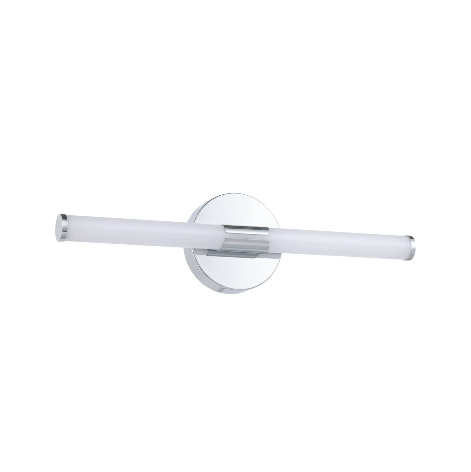 Aplique de pared LED Ramola, color cromado, ancho 45 cm, IP44, CCT
