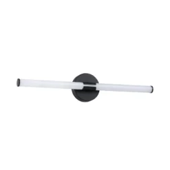Aplique de pared LED Ramola, negra, ancho 60 cm, IP44, CCT