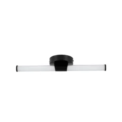 Aplique de pared LED Ramola, negra, ancho 45 cm, IP44, CCT