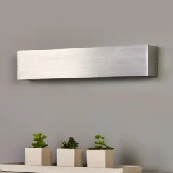 Aplique de pared LED Ranik de Lindby, 40 cm, color aluminio, metal