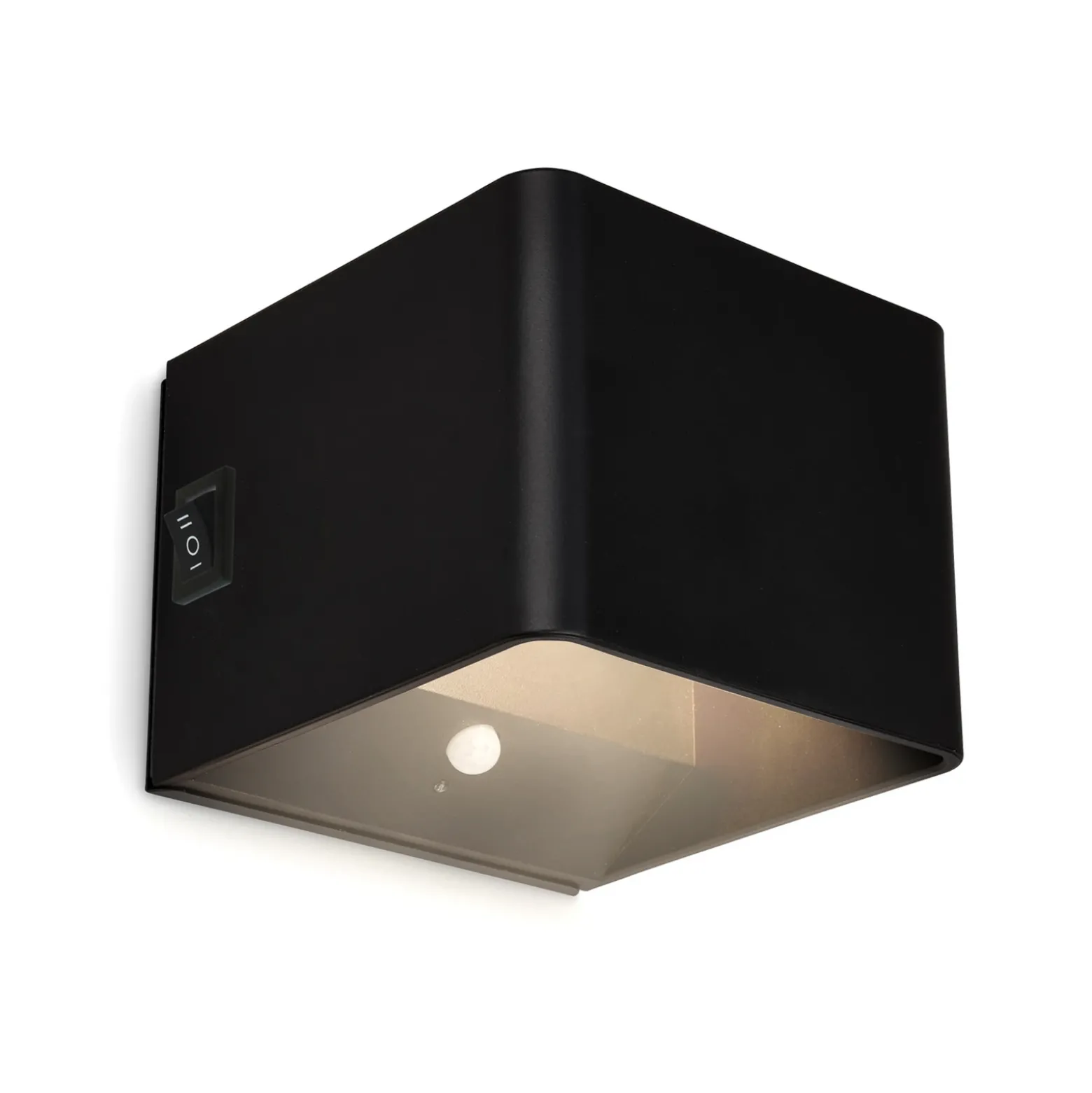 Aplique de pared LED recargable Barro, negro Ancho 8 cm Metal, sensor