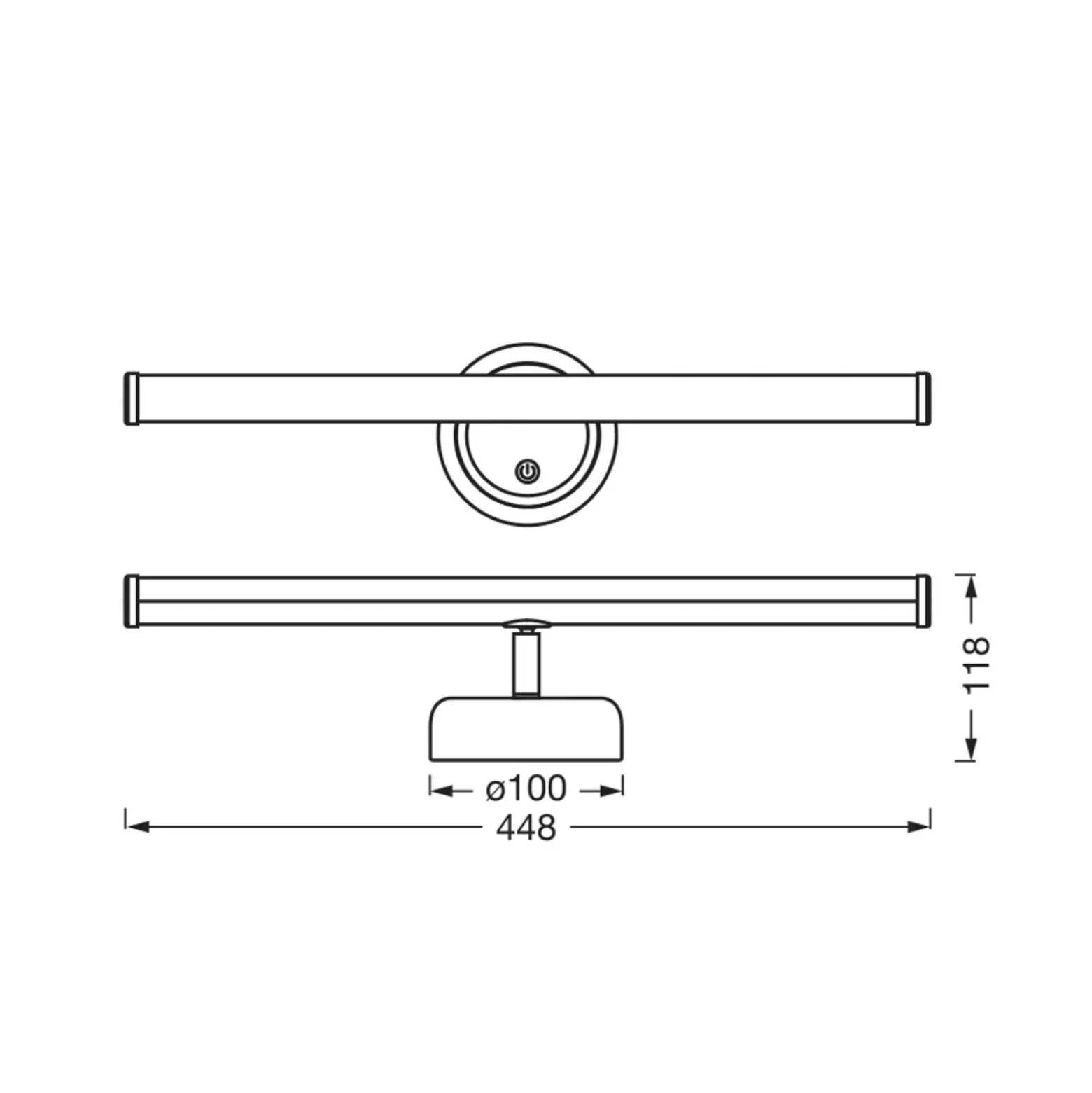 Aplique de pared LED recargable NIGHTLUX STICK de OSRAM, negra, con regulador