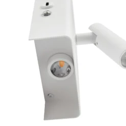 Aplique de pared LED recargable Lindby Agit, blanco, metal, regulador de