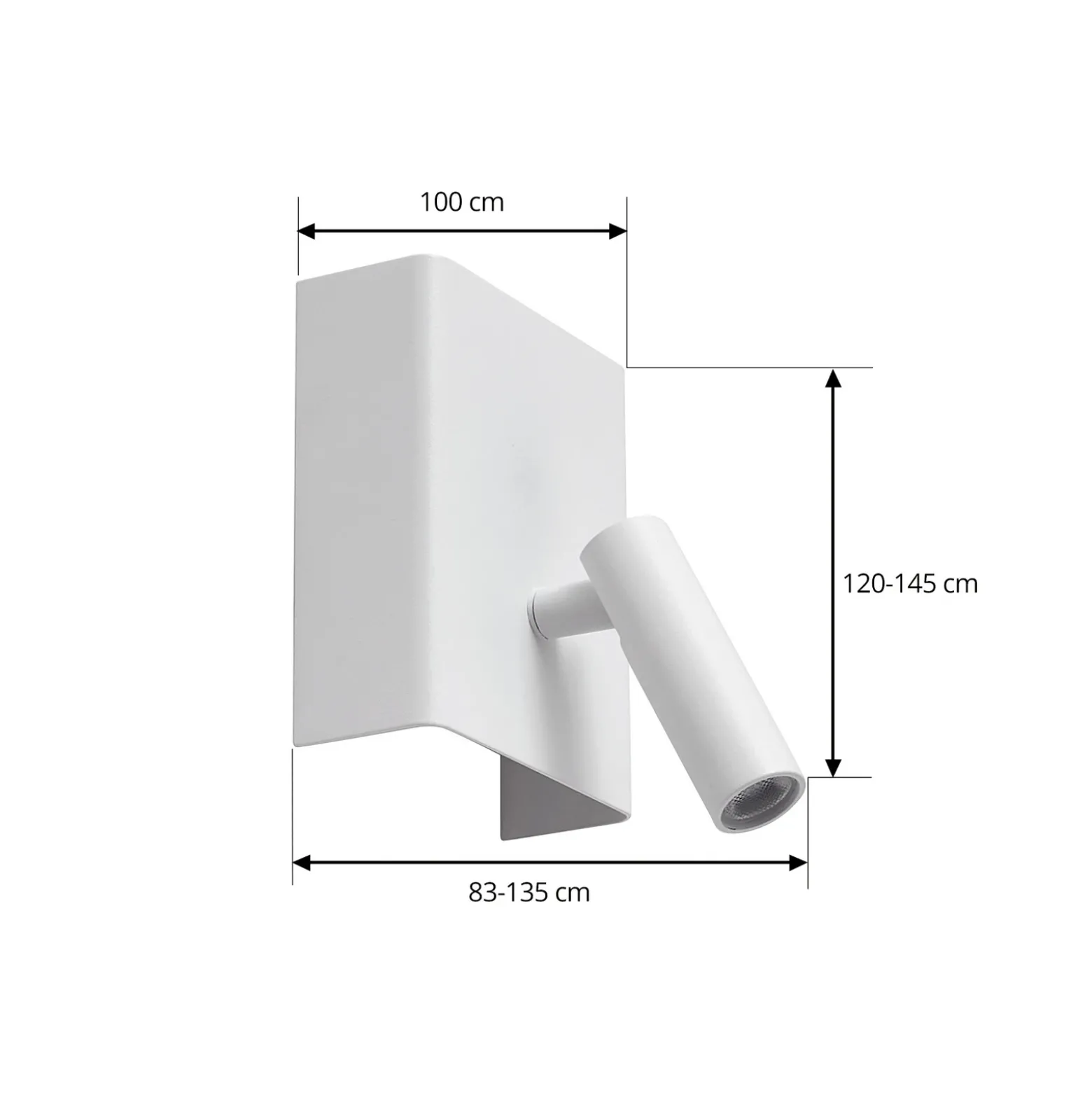 Aplique de pared LED recargable Lindby Agit, blanco, metal, regulador de