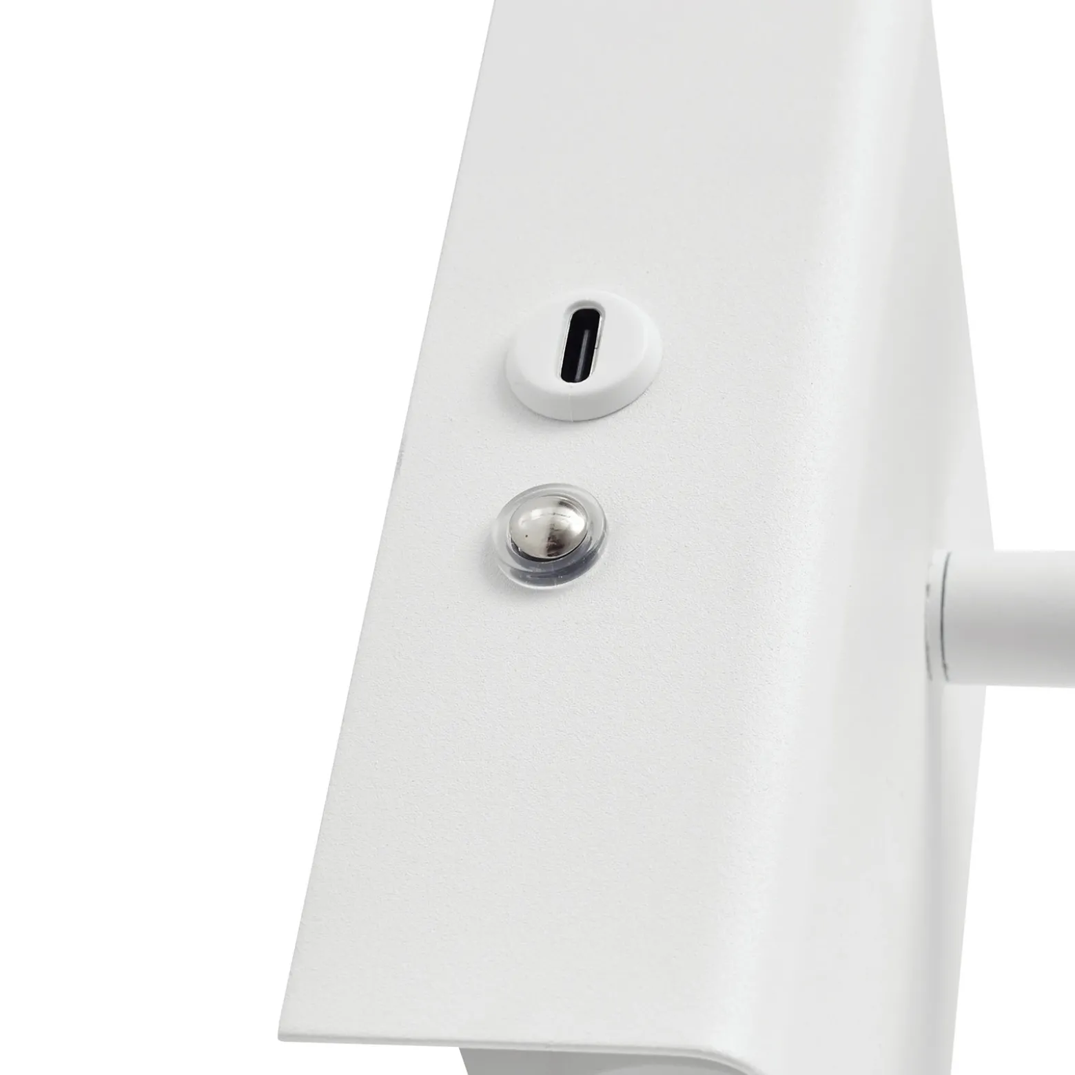 Aplique de pared LED recargable Lindby Agit, blanco, metal, regulador de
